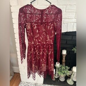 Maroon lace dress